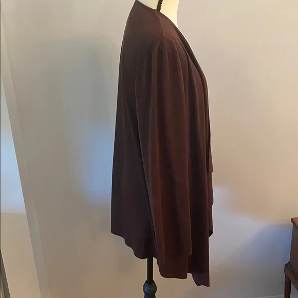 Joseph Ribkoff size 14 dark brown open front suede jacket - Picture 4 of 7